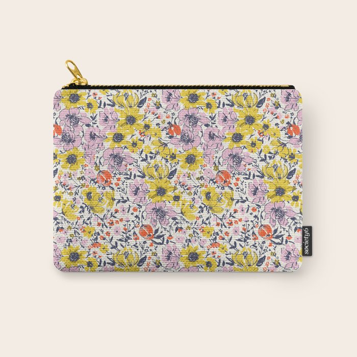 Lovely and Wild - purple and yellow Carry All Pouch Gallery Image 1