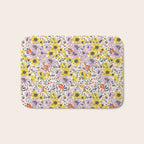 Lovely and Wild - purple and yellow Bath Mat Gallery Image 1