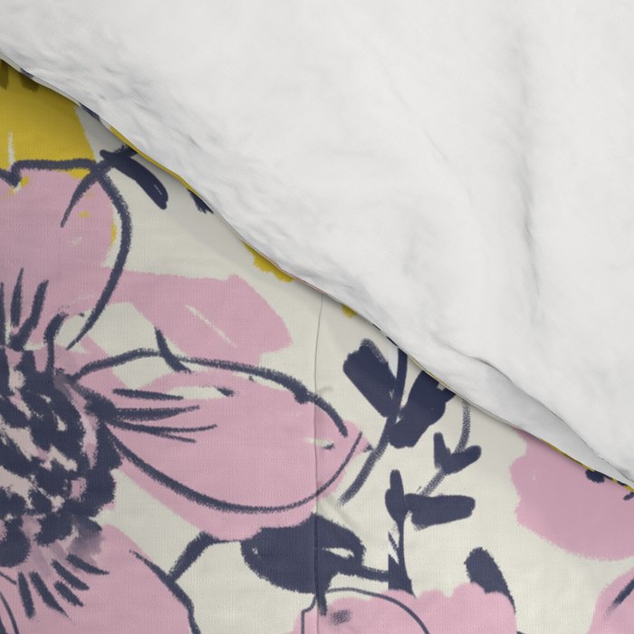 Lovely and Wild - purple and yellow Comforter Gallery Image 4