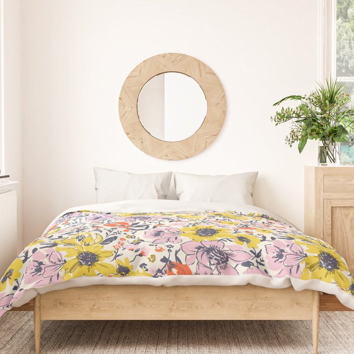 Lovely and Wild - purple and yellow Duvet Cover Gallery Image 3