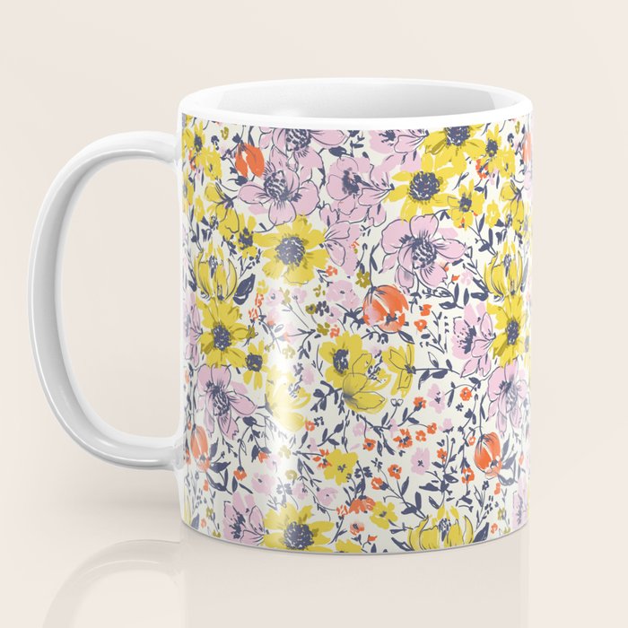 Lovely and Wild - purple and yellow Coffee Mug Gallery Image 3