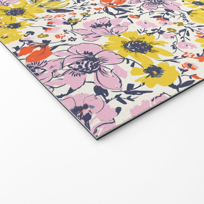 Lovely and Wild - purple and yellow Welcome Mat Gallery Image 2