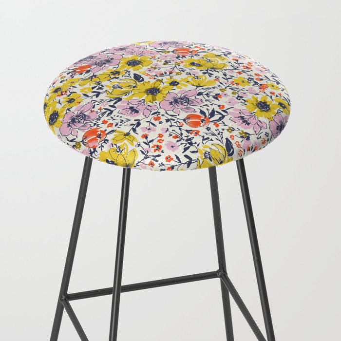 Lovely and Wild - purple and yellow Stool Gallery Image 2