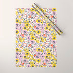 Lovely and Wild - purple and yellow Wrapping Paper Gallery Image 1