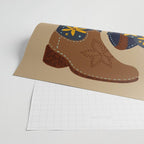 Cowgirl Boots â Teal & Yellow Wrapping Paper Gallery Image 2