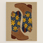 Cowgirl Boots â Teal & Yellow Jigsaw Puzzle Gallery Image 1