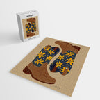 Cowgirl Boots â Teal & Yellow Jigsaw Puzzle Gallery Image 2