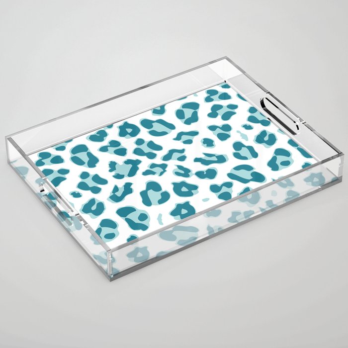 Blue Cheetah Print Acrylic Tray Gallery Image 1