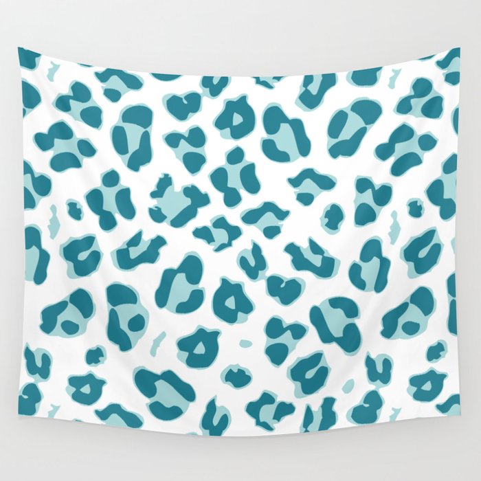 Blue Cheetah Print Wall Tapestry Gallery Image 4