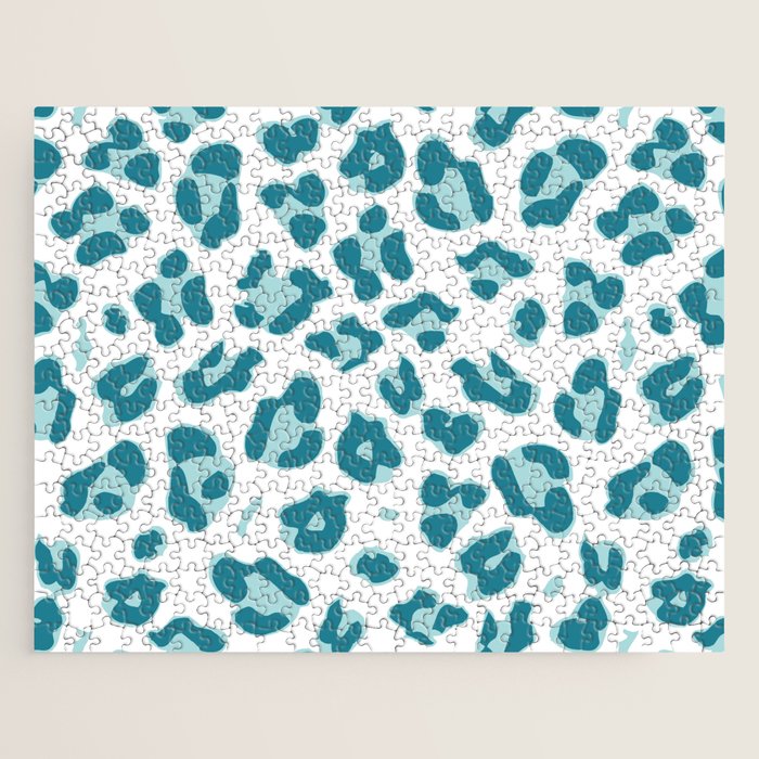 Blue Cheetah Print Jigsaw Puzzle Gallery Image 1