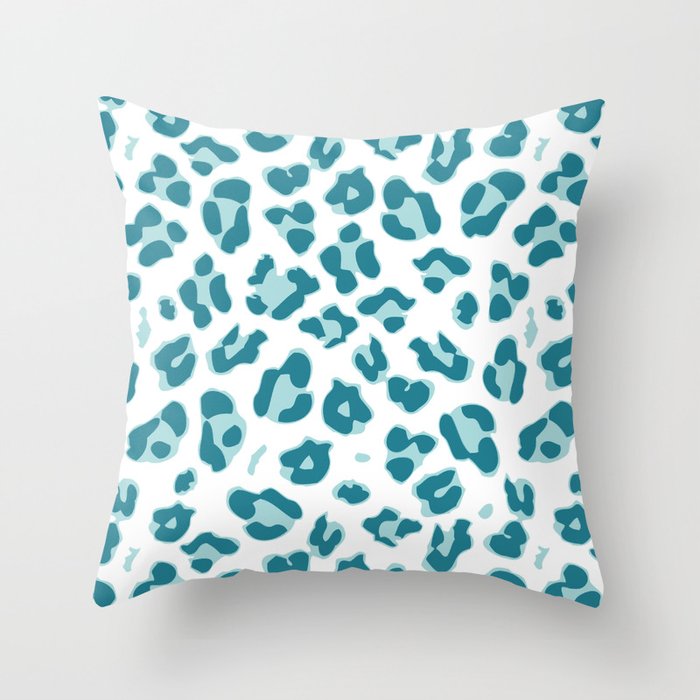 Blue Cheetah Print Throw Pillow Gallery Image 6