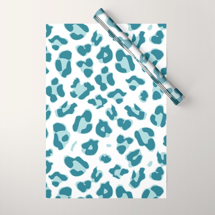 Blue Cheetah Print Wrapping Paper Gallery Image 1