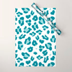 Blue Cheetah Print Wrapping Paper Gallery Image 1