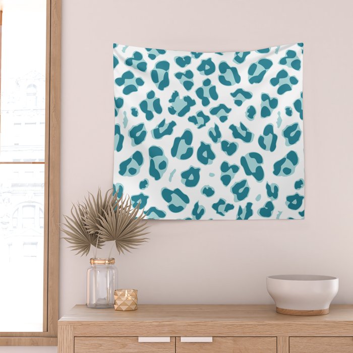 Blue Cheetah Print Wall Tapestry Gallery Image 2