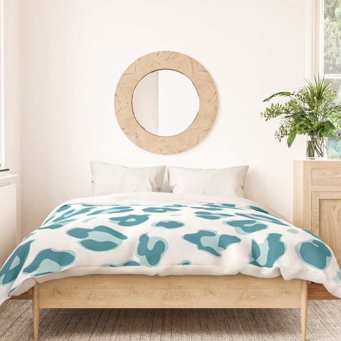 Blue Cheetah Print Duvet Cover Gallery Image 3