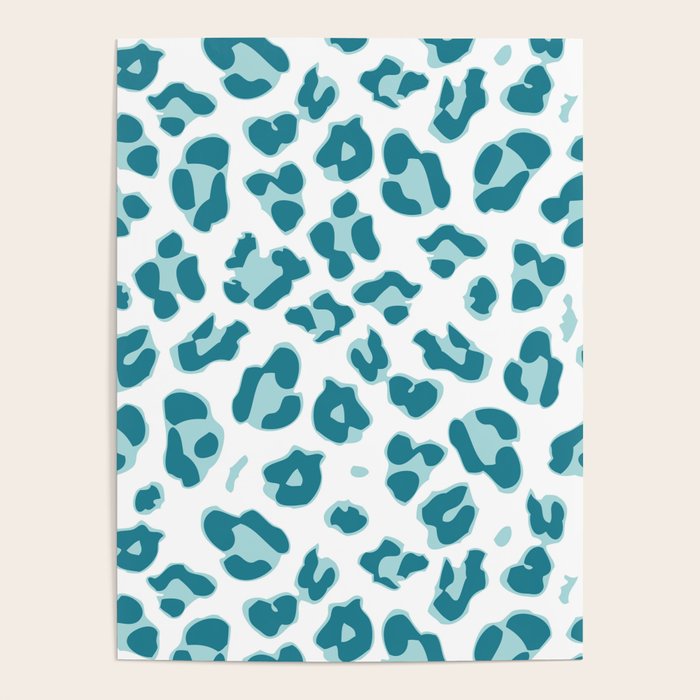 Blue Cheetah Print Poster Gallery Image 1