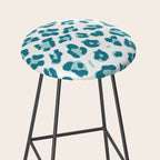 Blue Cheetah Print Stool Gallery Image 2