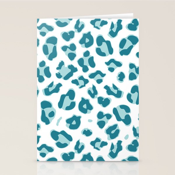 Blue Cheetah Print Stationery Card Gallery Image 2