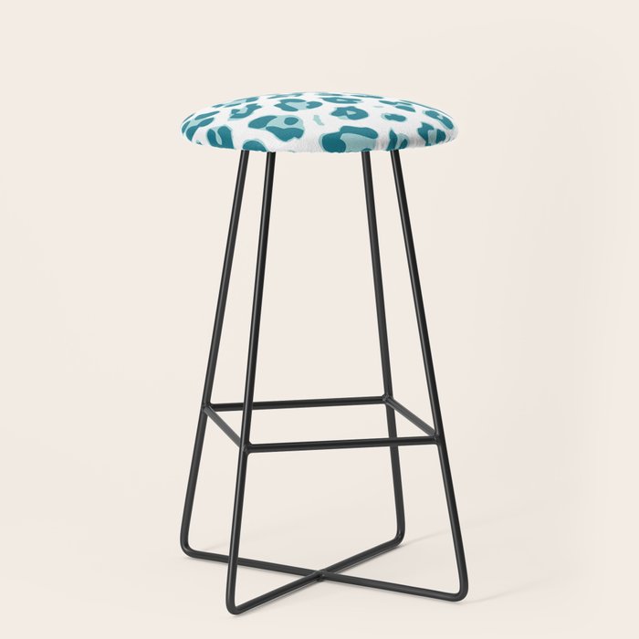 Blue Cheetah Print Stool Gallery Image 1