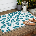 Blue Cheetah Print Outdoor Rug Gallery Image 2
