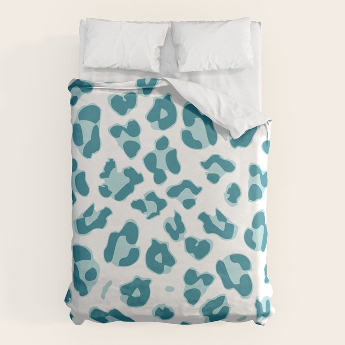 Blue Cheetah Print Duvet Cover Gallery Image 1