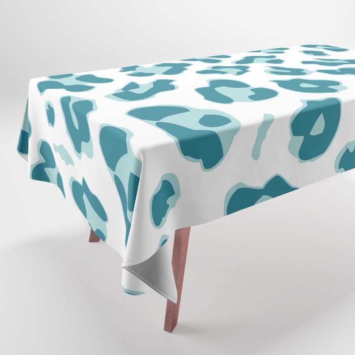 Blue Cheetah Print Tablecloth Gallery Image 1