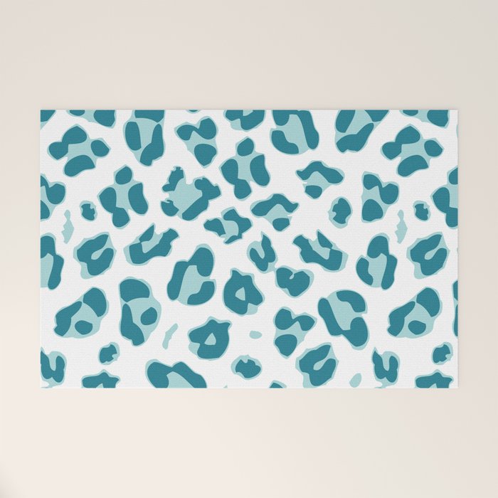 Blue Cheetah Print Welcome Mat Gallery Image 1