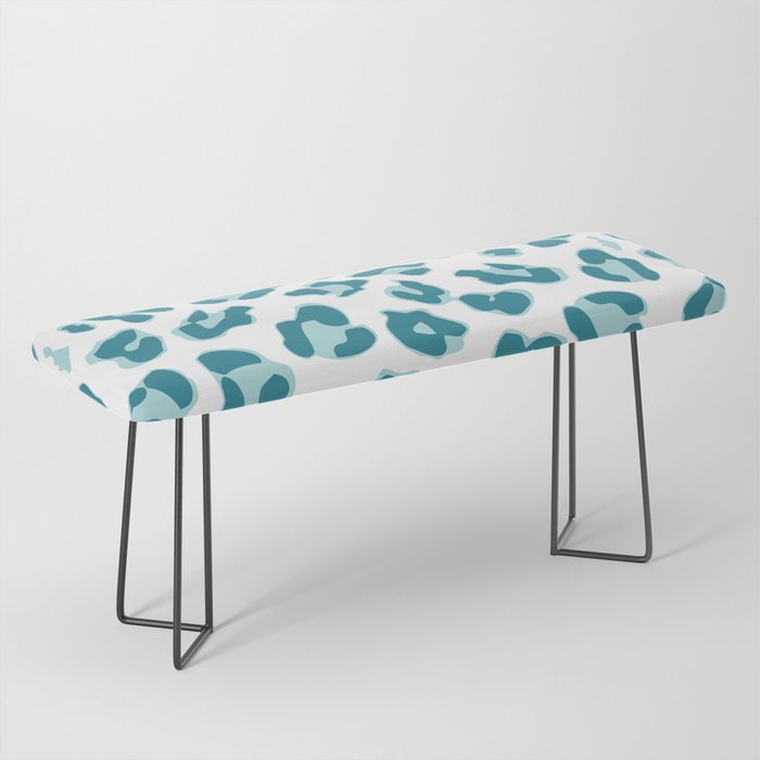 Blue Cheetah Print Bench Gallery Image 1