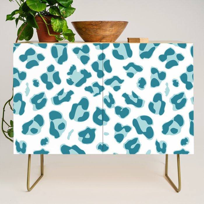 Blue Cheetah Print Credenza Gallery Image 1