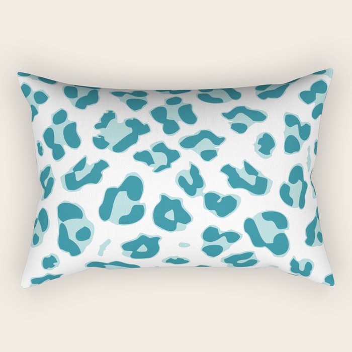 Blue Cheetah Print Rectangular Pillow Gallery Image 2