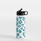 Blue Cheetah Print Water Bottle Gallery Image 1