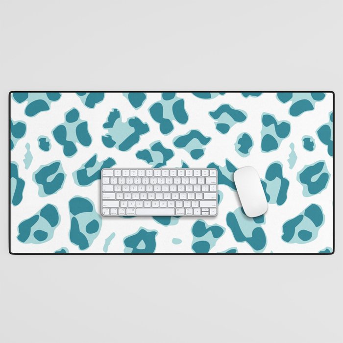Blue Cheetah Print Desk Mat Gallery Image 1