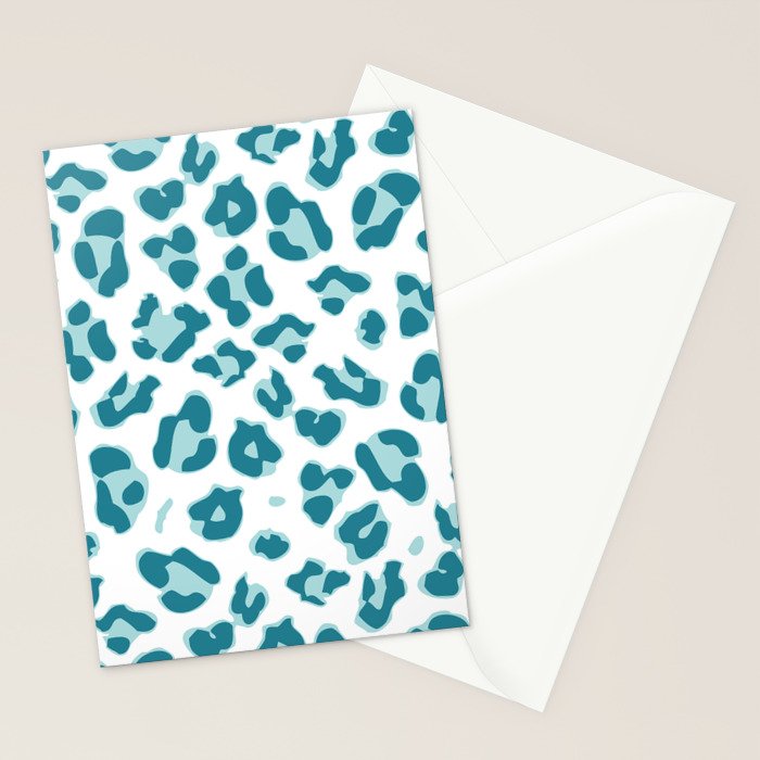 Blue Cheetah Print Stationery Card Gallery Image 2