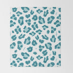 Blue Cheetah Print Throw Blanket Gallery Image 2