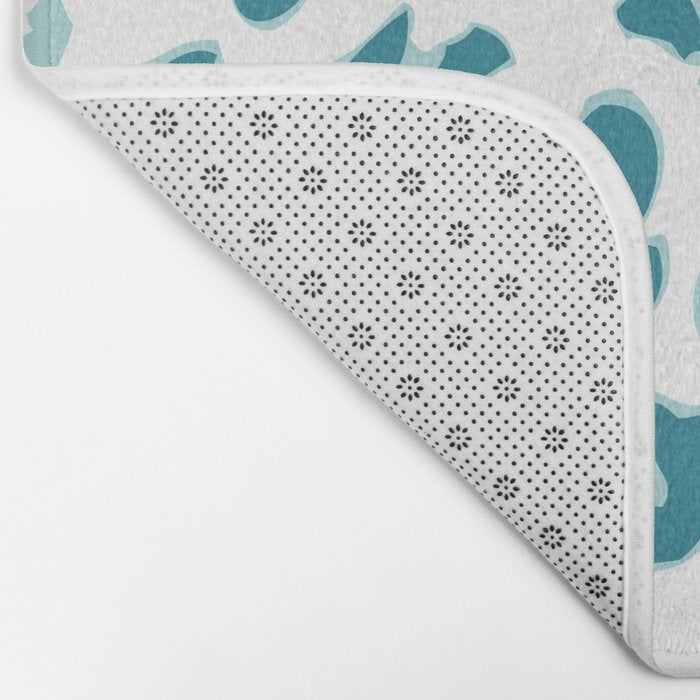 Blue Cheetah Print Bath Mat Gallery Image 2