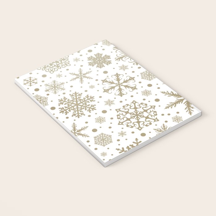 Christmas Snowflakes, Gold and White Notebook Gallery Image 3