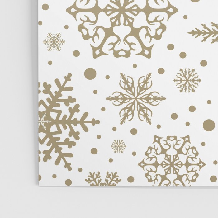 Christmas Snowflakes, Gold and White Poster Gallery Image 3