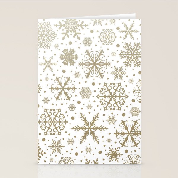 Christmas Snowflakes, Gold and White Stationery Card Gallery Image 2