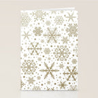Christmas Snowflakes, Gold and White Stationery Card Gallery Image 2