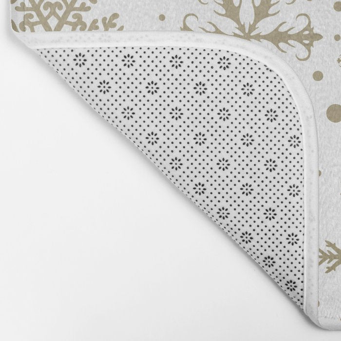 Christmas Snowflakes, Gold and White Bath Mat Gallery Image 2
