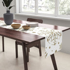 Christmas Snowflakes, Gold and White Table Runner Gallery Image 2