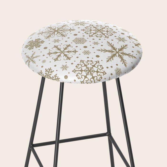 Christmas Snowflakes, Gold and White Stool Gallery Image 2