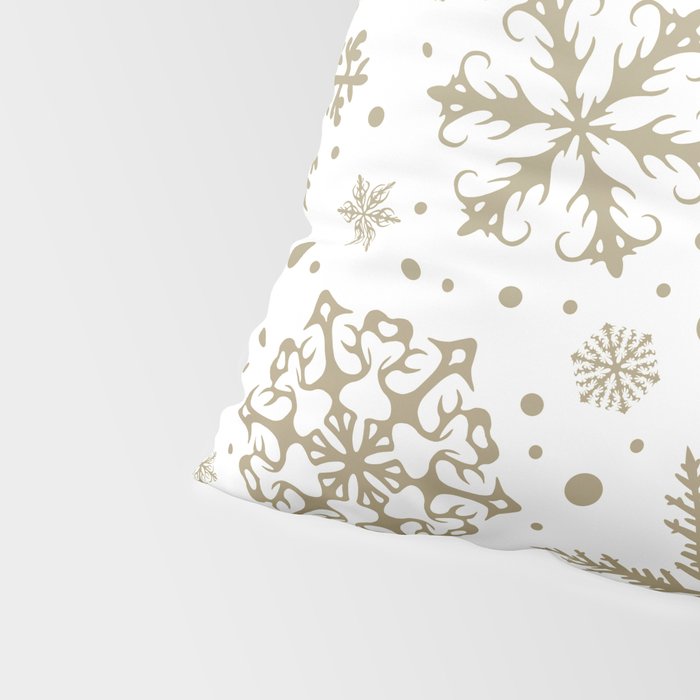 Christmas Snowflakes, Gold and White Pillow Sham Gallery Image 4