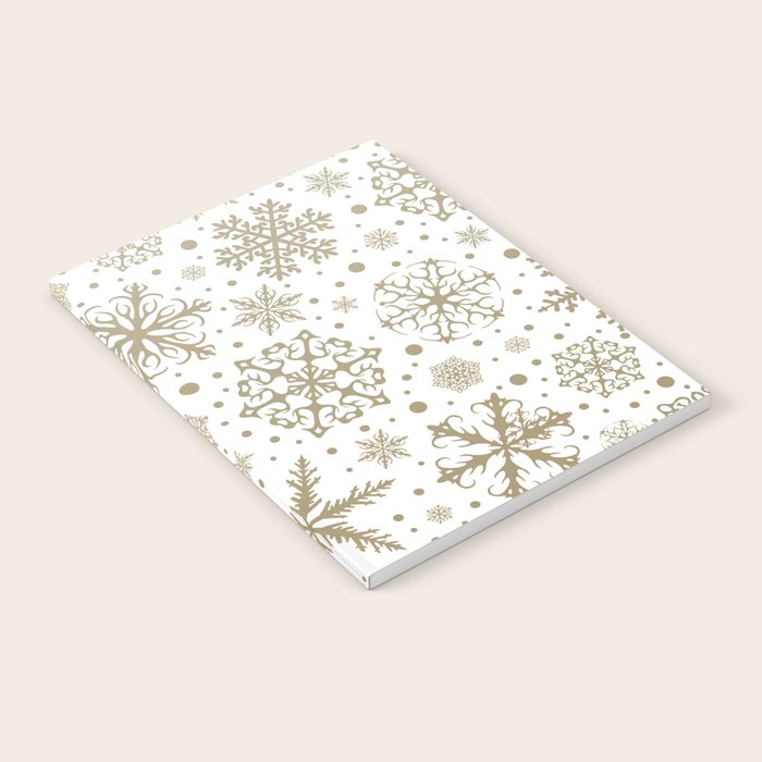 Christmas Snowflakes, Gold and White Notebook Gallery Image 2