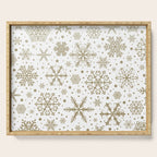 Christmas Snowflakes, Gold and White Serving Tray Gallery Image 1
