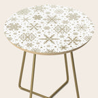 Christmas Snowflakes, Gold and White Side Table Gallery Image 2