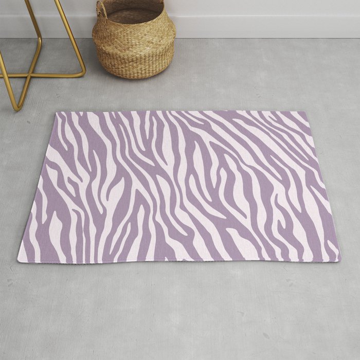 Purple Zebra Animal Print Rug Gallery Image 1