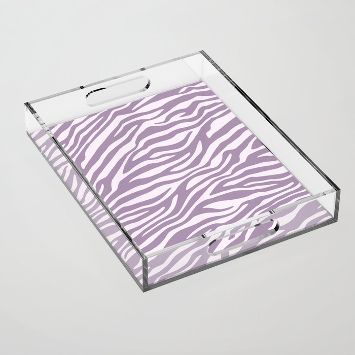 Purple Zebra Animal Print Acrylic Tray Gallery Image 1