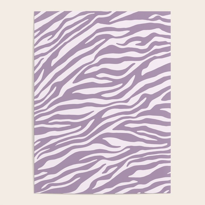 Purple Zebra Animal Print Poster Gallery Image 1