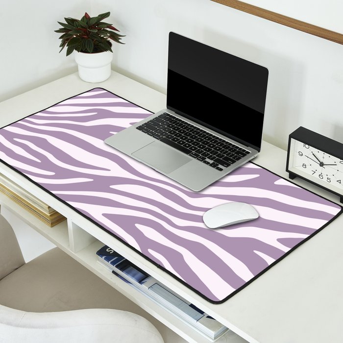 Purple Zebra Animal Print Desk Mat Gallery Image 2